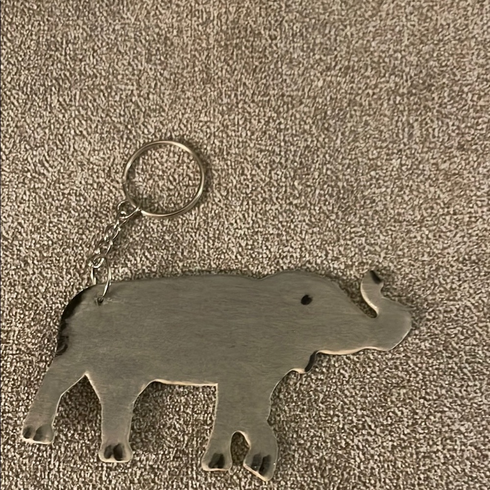 Silver Elephant Keychain